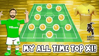 🐐⚽️MY GOAT XI⚽️🐐 442oons AllTime Top XI Footballers [upl. by Mij]