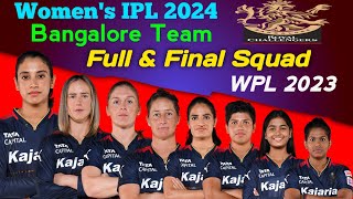 Womens IPL 2024  Bangalore Team Full amp Final Squad  RCB Womens Squad WPL 2024  WPL 2024 [upl. by Hines]