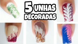 Unhas decoradas com PALITO DE DENTE passo a passo [upl. by Jarad]