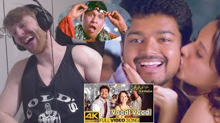 Sachien Tamil Movie Songs  Vaadi Vaadi  Thalapathy Vijay x DSP • Reaction By Foreigner [upl. by Aikas]