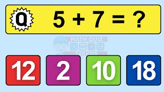 20 Math Quiz for Kids  One Digit Addition Quiz [upl. by Roxanne]