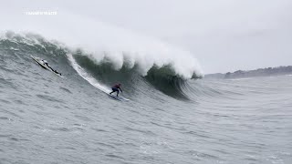 Surfers head to Bay Areas legendary Mavericks as powerful waves expected [upl. by Jala]