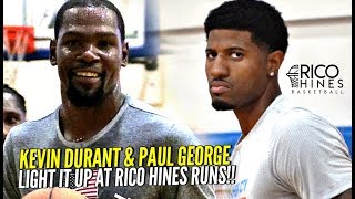 Kevin Durant amp Paul George LIGHT IT UP at Rico Hines Private Runs Warriors Trio Looking Nice [upl. by Rosen980]