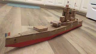 Cardboard FS DUNKERQUE battleship [upl. by Dlanod]