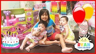 Twins 1st Birthday Party Surprise Toys Opening Presents [upl. by Raquela]