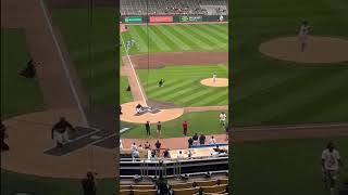 Vikings QB JJ McCarthy Throws HORRIBLE First Pitch [upl. by Amsaj386]