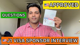 USA J1 VISA SPONSOR INTERVIEW  QUESTIONS [upl. by Jayme]