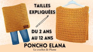 Comment faire un Poncho fillette au crochet 🍂 Tuto Lou Passion Elana 🧶 SANS COUTURE ⭐️ FACILE Rapide [upl. by Adnylem]