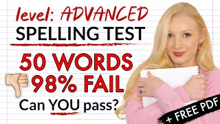 Can YOU pass this spelling test 98 CANNOT 50 most MISSPELLED words  Free PDF amp Quiz [upl. by Mages]