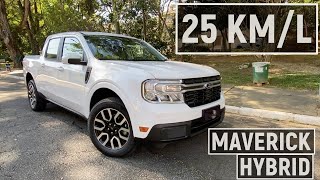 MAVERICK HYBRID picape urbana faz 25 kml com 900 km de autonomia [upl. by Ermey686]