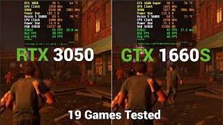 Nvidia RTX 3050 vs GTX 1660 Super 19 Games Tested [upl. by Annoeik834]