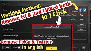 Remove FacebookTwitter or Any Social Links with 1 Click  How to Remove 1st amp 2nd from Pubg Account [upl. by Niki]