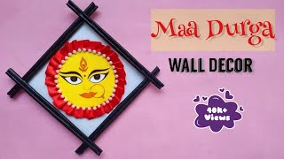 DIY Maa Durga Face Wall Hanging  Navratri Decoration  Durga Puja Craft  Maa Durga wall Decor [upl. by Leeban]