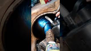 Uncle Mud Rocket Mass Heater Bench Inspection and Cleanout Part 3 Down the hole [upl. by Kan]