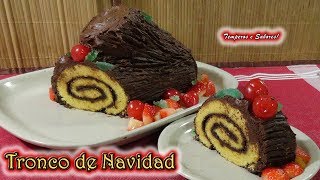 TRONCO DE NAVIDAD postre especial para la mesa navideña [upl. by Yrocal]