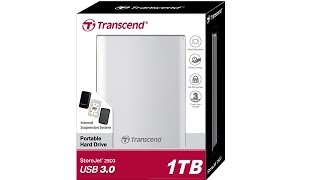 Transcend StoreJet 25D3 1TB USB 30 Portable Hard Drive Unboxing [upl. by Aldin]