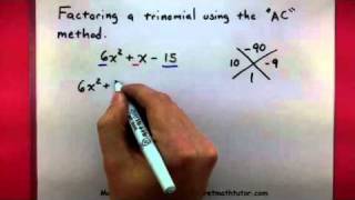 Algebra  Factor a trinomial using the AC method [upl. by Roswald742]