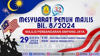 MESYUARAT PENUH MAJLIS BIL82024 MAJLIS PERBANDARAN AMPANG JAYA MPAJ [upl. by Ahsias97]