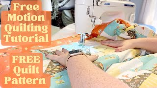 Beginner Free Motion Quilting Tutorial  FMQ on a Domestic Sewing Machine [upl. by Elisee546]