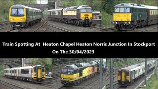 4K Train Spotting At Heaton Chapel Heaton Norris Junction In Stockport On The 30042023 [upl. by Pooi]