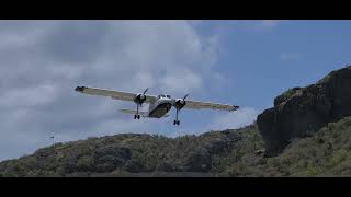 Britten Norman Islander Taking Off From St Barth [upl. by Steere259]