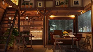 Rainy Jazz Cafe  Slow Jazz Music in Coffee Shop Ambience for Work Study and Relaxation [upl. by Naitirb348]