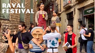 Festa Major del Raval 2023 ´Pregó’ in Barcelona  Opening Program with Giants [upl. by Liatnahs]