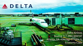 TRIP REPORT  Delta Airlines ECONOMY  Atlanta ATL  Chicago OHare ORD  Boeing 717200 [upl. by Euginomod280]