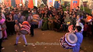 To get the devotees swinging to the beat Dhak at Durga Puja [upl. by Siulegroj]