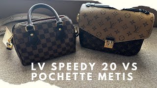 LV Speedy 20 vs Pochette Metis  Which One  What Fits amp Modshots [upl. by Lehteb]