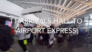 Taiwan  Taoyuan Airport  Terminal 1 to MRT and High Speed Rail [upl. by Accalia]