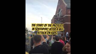 The start of the protests in Southport after a vile attack on kids as thousands turn up southport [upl. by Gibson]