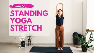 5 MIN STANDING YOGA STRETCH  Yoga Without Mat  Office Yoga Break [upl. by Hochman]