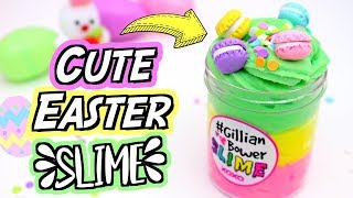 DIY CUTE EASTER SLIME How To Make Slime For Easter [upl. by Arleyne]