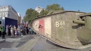 Tank 100 years  WW1 Mark IV tank moving through London [upl. by Aeikan686]