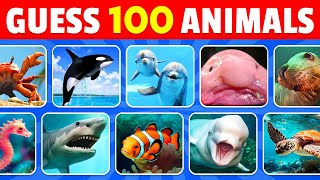 Guess 100 Sea Animals in 3 Seconds 🐬🦑  Easy Medium Hard Impossible [upl. by Celik475]