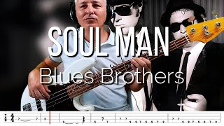 Blues Brothers  Soul Man Bass Cover  TABs [upl. by Stuppy]