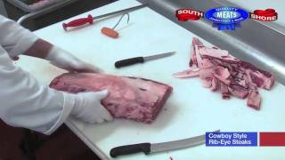 How to Cut Cowboy RibEye Steaks  South Shore Meats [upl. by Ariela697]