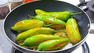 गुजराती स्टाइल भरवां मिर्ची जिसका स्वाद कभी न भूले  Stuffed Green Chilli  Mirchi  Kabitaskitchen [upl. by Inalaeham270]