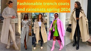 Fashionable trench coats and raincoats spring 2024 fashion style fashionstyle look model [upl. by Sheryle966]