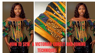 How to sew a Victorian corsetBest boning techniques step by step process 2 corset [upl. by Breech]