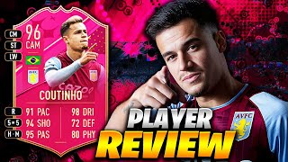 🔥 96 FUTTIES COUTINHO IS CRACKED 🔥 FIFA 23 PLAYER REVIEW [upl. by Areta]