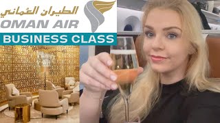 OMAN AIR BUSINESS CLASS REVIEW amp MUSCAT LOUNGE  LONDON TO MUSCAT  Soki Travels [upl. by Sidnee]