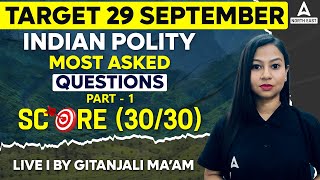 ADRE GRADE 3 Questions  ADRE Indian Polity  Important Questions Part1  By Gitanjali Mam [upl. by Hama]