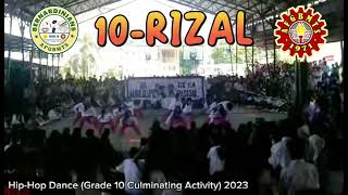 Grade 10 RIZAL Hiphop Dance Performance Culminating Activity 2023  AFGBMTS [upl. by Aseram]