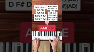 Yann Tiersen  Comptine dun autre été AmélieEasy Piano Tutorial With Letter Notes Shorts [upl. by Notneiuq]