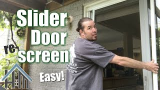 How to re screen slider patio door replace screen install new Easy Rescreen [upl. by Laural]