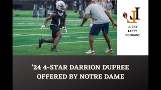 NOTRE DAME OFFERS 24 4STAR CHICAGO RUNNING BACK DARRION DUPREE [upl. by Gamal]