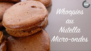 Whoopies au Nutella rapide et facile avec seulement 3 ingrédients  microondes [upl. by Jackquelin]