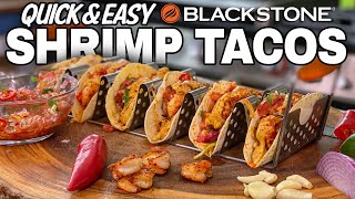 Spicy Shrimp Tacos  Blackstone Griddle [upl. by Aicnerolf]